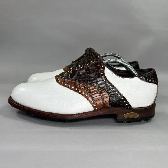 FootJoy Premier Classic Joy Golf Shoes Men's Size 9.5 White Leather Waterproof