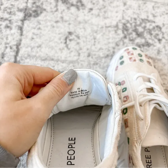 Free People Catch Me If You White Mirror Combo Crochet Sneakers