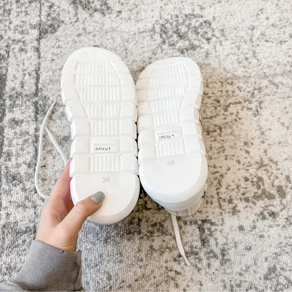 Free People Catch Me If You White Mirror Combo Crochet Sneakers