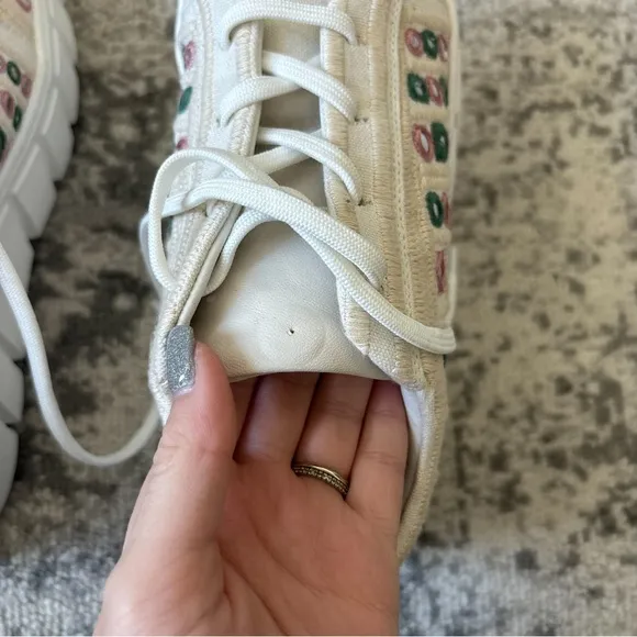 Free People Catch Me If You White Mirror Combo Crochet Sneakers