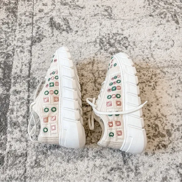 Free People Catch Me If You White Mirror Combo Crochet Sneakers