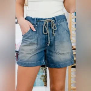 Free People Second Chances Pull-On Shorts In Electric