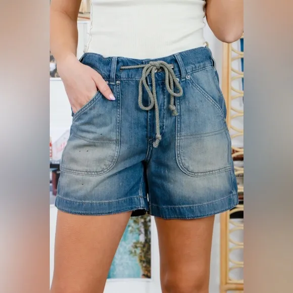 Free People Second Chances Pull-On Shorts In Electric