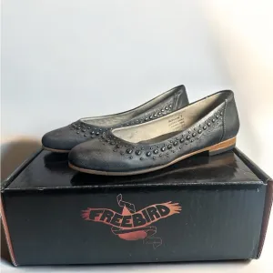 Freebird Women's Grey Studded Flats