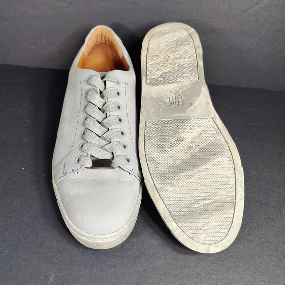 Frye Ivy Low Gray Leather Sneakers Casual Lace Up Camo Sole Women's Shoe Size 7M
