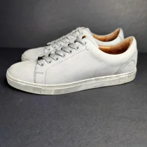 Frye Ivy Low Gray Leather Sneakers Casual Lace Up Camo Sole Women's Shoe Size 7M