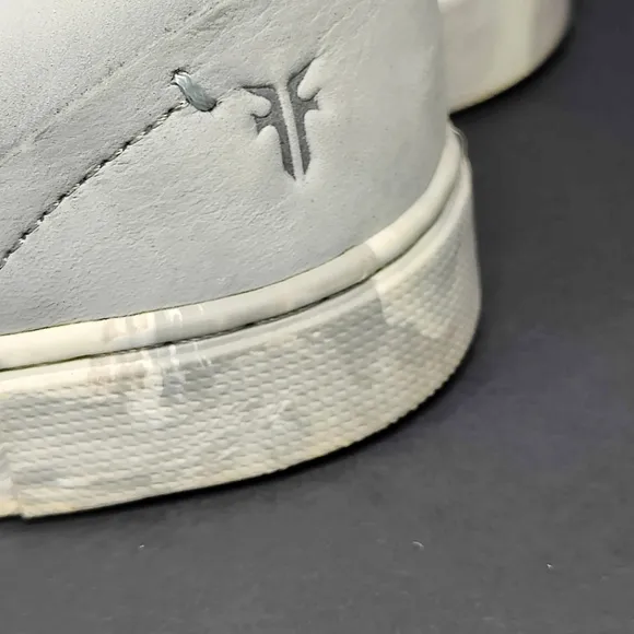 Frye Ivy Low Gray Leather Sneakers Casual Lace Up Camo Sole Women's Shoe Size 7M