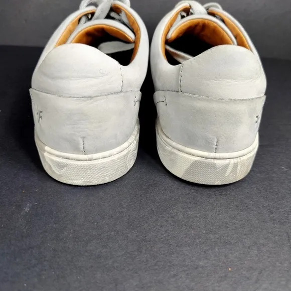 Frye Ivy Low Gray Leather Sneakers Casual Lace Up Camo Sole Women's Shoe Size 7M
