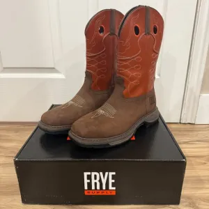 Frye Men's 10&quot; Safety Crafted Wellington Western Work Boots - Steel Toe | New