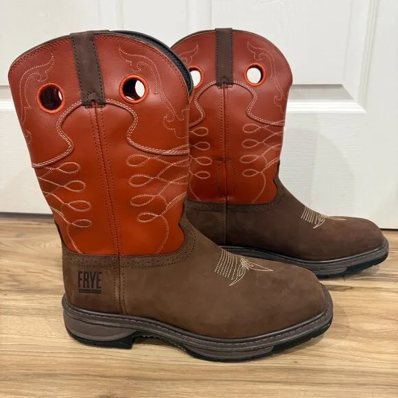 Frye Men's 10&quot; Safety Crafted Wellington Western Work Boots - Steel Toe | New