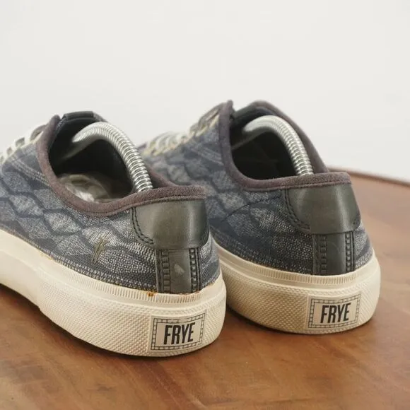 Frye Mens Canvas Low Top Lace Up Navy Blue Sneakers Size 11.5 Casual 3481283