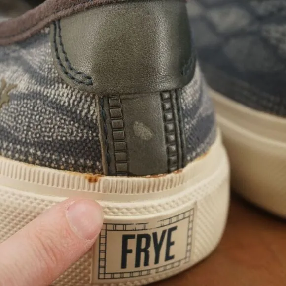 Frye Mens Canvas Low Top Lace Up Navy Blue Sneakers Size 11.5 Casual 3481283