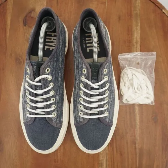 Frye Mens Canvas Low Top Lace Up Navy Blue Sneakers Size 11.5 Casual 3481283