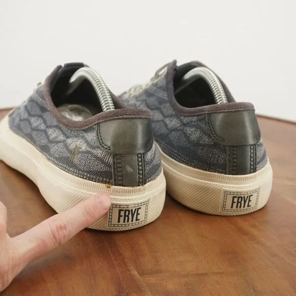 Frye Mens Canvas Low Top Lace Up Navy Blue Sneakers Size 11.5 Casual 3481283