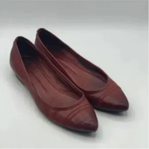 Frye Red Distressed Leather Flats Size 9.5