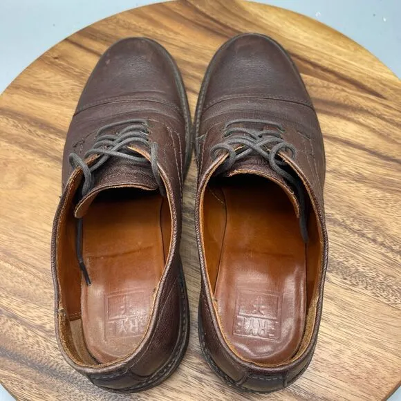 Frye Shoes Mens Size 10 D Oxford Brown Leather 3487891 Lace Up Casual Dress Shoe