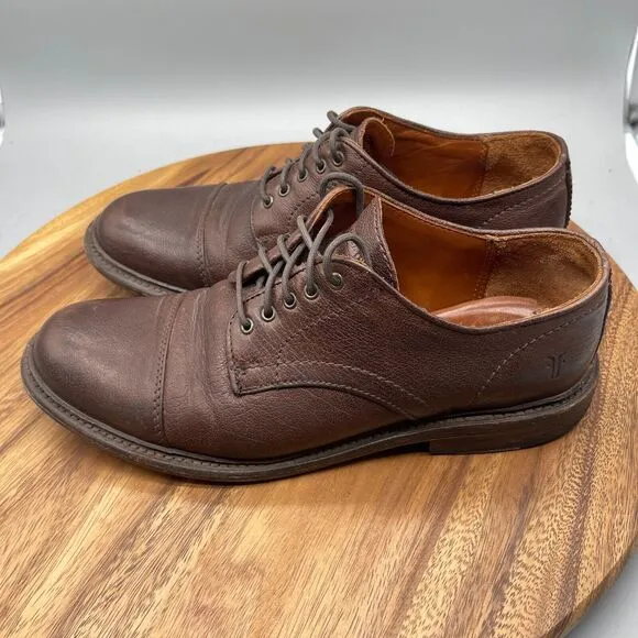 Frye Shoes Mens Size 10 D Oxford Brown Leather 3487891 Lace Up Casual Dress Shoe