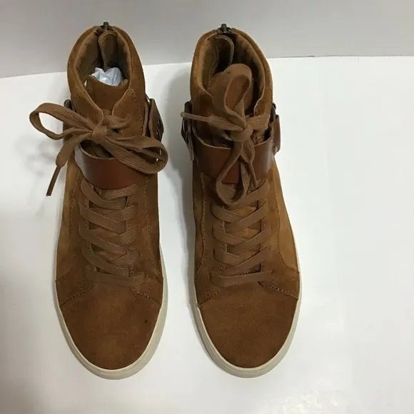 Frye Sneakers Lena Harness Fashion Suede Leather Zip Lace-Up 3471333 Women 7
