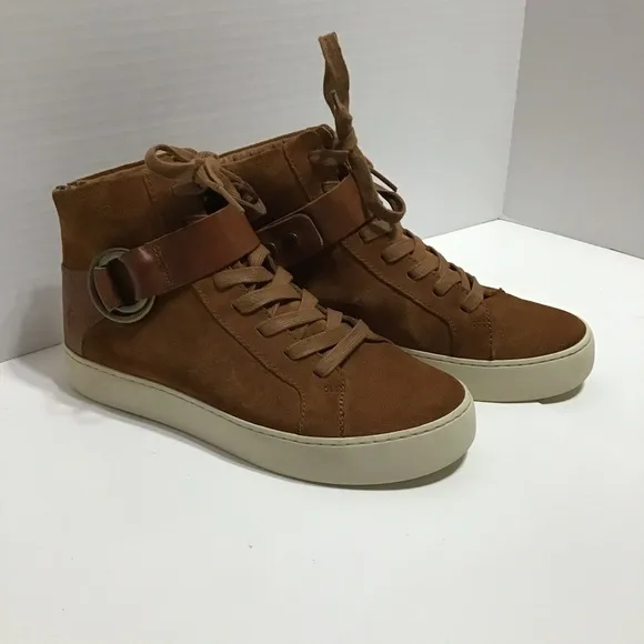 Frye Sneakers Lena Harness Fashion Suede Leather Zip Lace-Up 3471333 Women 7