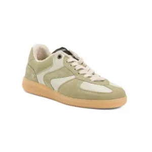 FUN VERBENAS sage Made In Spain Leather And Suede Sneakers