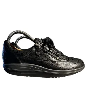 Ganter Shoes Womens Size 8 G Zip Rocker Attic Black Sparkle Rain Drops Sneaker