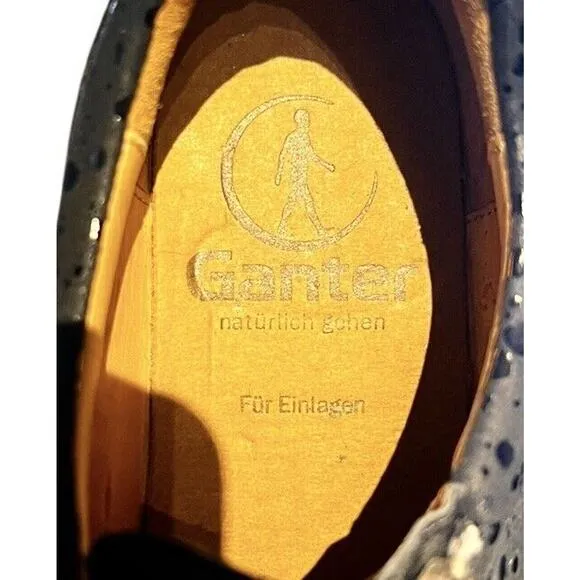 Ganter Shoes Womens Size 8 G Zip Rocker Attic Black Sparkle Rain Drops Sneaker