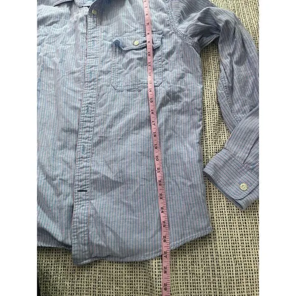 Gap casual long sleeve button down blue and red size med