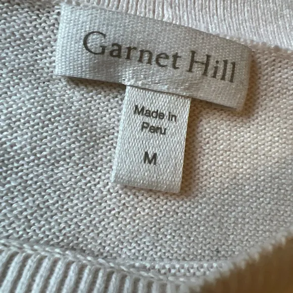 Garnet Hill Sz M Long Sleeve SWEATER White💖
