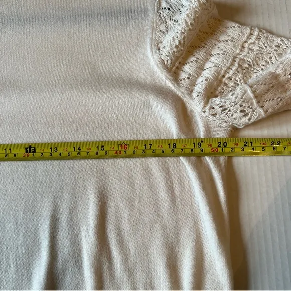 Garnet Hill Sz M Long Sleeve SWEATER White💖