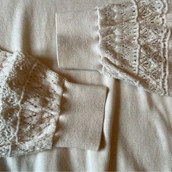 Garnet Hill Sz M Long Sleeve SWEATER White💖