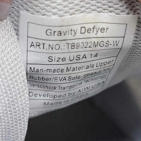 GDFEY Ion Sneakers Crosstrainers Mens Sz 14 Gray Athletic Shoes Arch Support