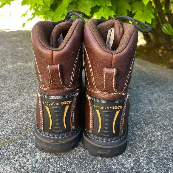 Georgia Boot AMP LT Logger Boots Alloy Toe Waterproof Low Heel Women’s 9.5