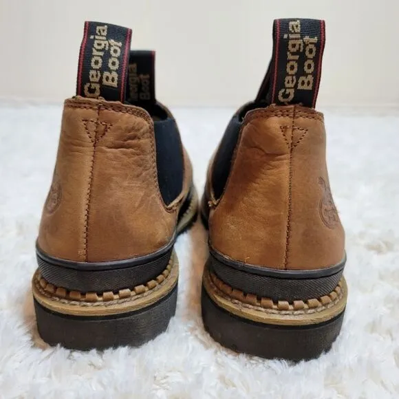Georgia Boot Giant Revamp Romeo Gored Leather Brown Oil Resistant Work Boots