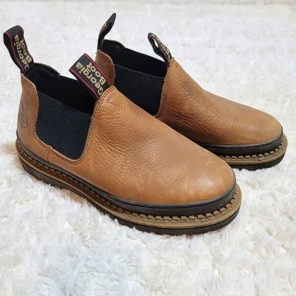 Georgia Boot Giant Revamp Romeo Gored Leather Brown Oil Resistant Work Boots
