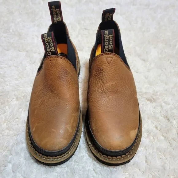 Georgia Boot Giant Revamp Romeo Gored Leather Brown Oil Resistant Work Boots