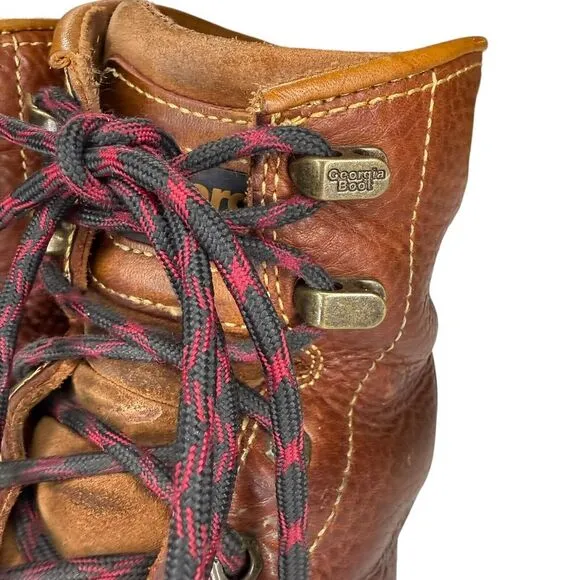 Georgia Boot Wedge‎ Work Boots Mens 10.5 Brown Leather Electrical Hazard Safety