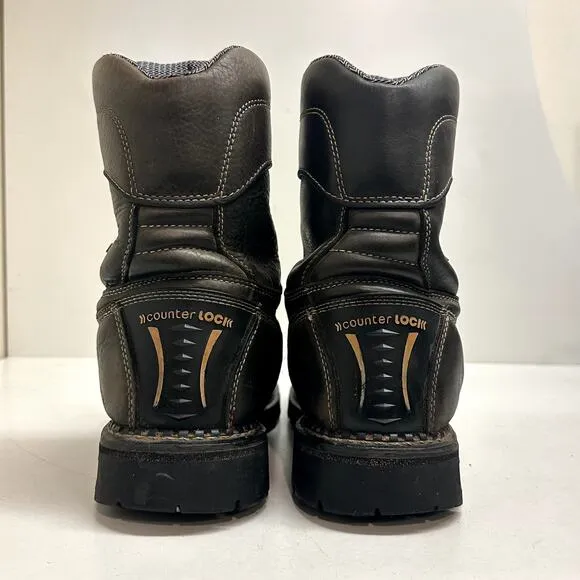 Georgia Boots Men's 9&quot; CT Logger Brown Leather Composite Toe Waterproof 8.5