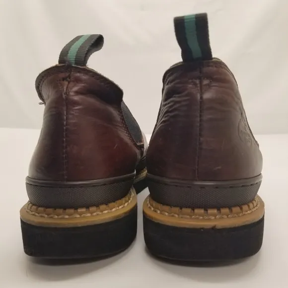 Georgia Giant Mens Sz 12W Romeo Soggy Brown Leather Slip On Work Shoe Ankle Boot