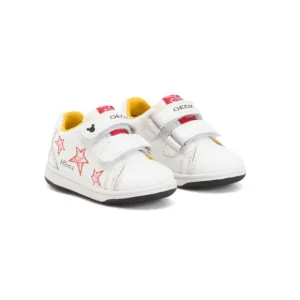 GEOX White/black Unisex Leather New Flick Sneakers (Baby, Toddler)
