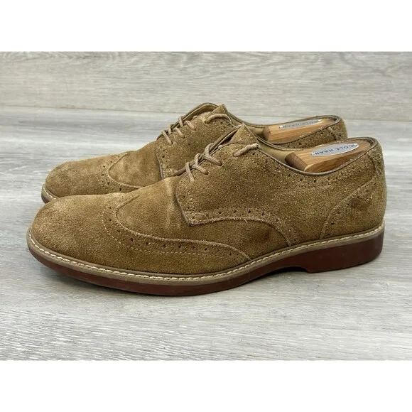 G.H. Bass &amp; Co. Pembroke Mens Loafers Brown Suede Casual Wingtip Shoes Size 10