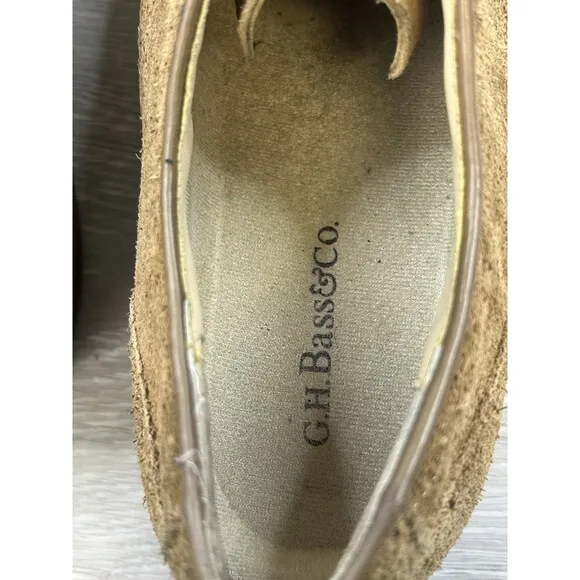 G.H. Bass &amp; Co. Pembroke Mens Loafers Brown Suede Casual Wingtip Shoes Size 10
