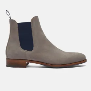 GIANCARLO l Taupe Chelsea  Casual Ankle Boot Gray Suede Leather Work Size 45