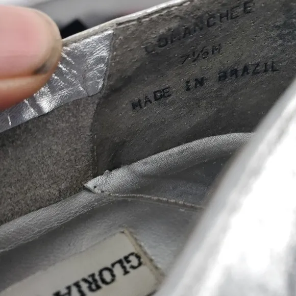 Gloria Vanderbilt Comanchee Loafers Flats Women 7.5 Shoes Silver