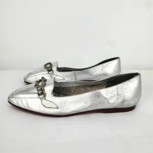 Gloria Vanderbilt Comanchee Loafers Flats Women 7.5 Shoes Silver