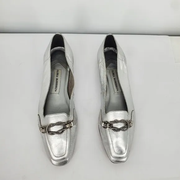 Gloria Vanderbilt Comanchee Loafers Flats Women 7.5 Shoes Silver