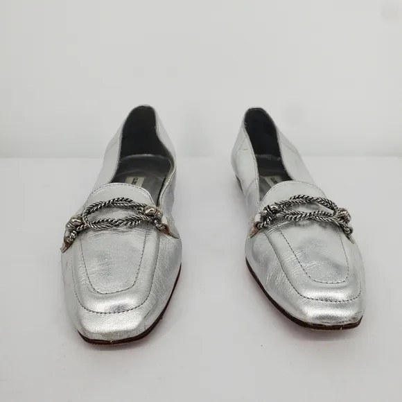 Gloria Vanderbilt Comanchee Loafers Flats Women 7.5 Shoes Silver