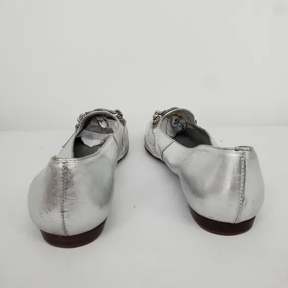 Gloria Vanderbilt Comanchee Loafers Flats Women 7.5 Shoes Silver