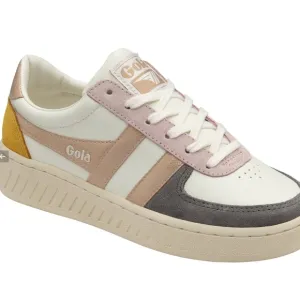 Gola Classics Women's Grandslam Quadrant Sneakers 8 Off White/Ash/Rose Gold/Sun