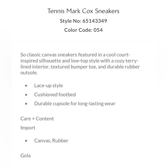 Gola Tennis Mark Cox Sneakers Off White/Lilac Size 5