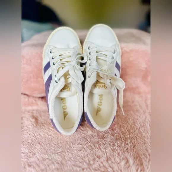 Gola Tennis Mark Cox Sneakers Off White/Lilac Size 5